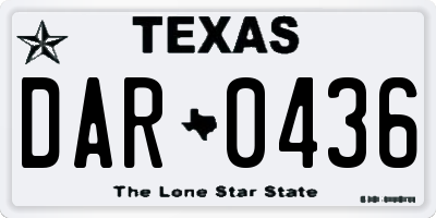 TX license plate DAR0436