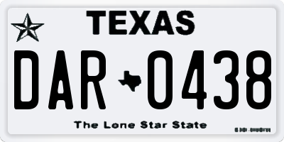 TX license plate DAR0438