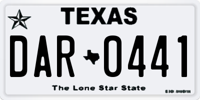 TX license plate DAR0441