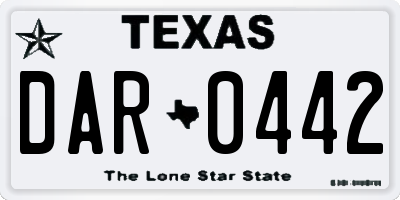 TX license plate DAR0442