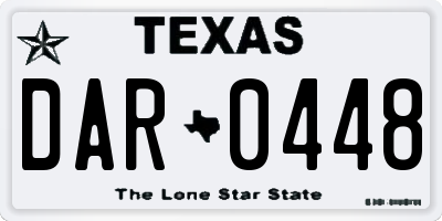 TX license plate DAR0448