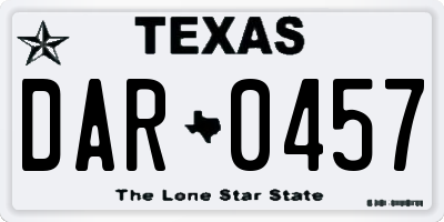 TX license plate DAR0457