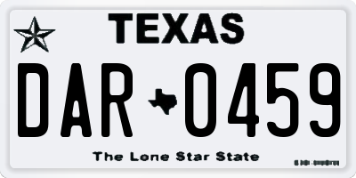 TX license plate DAR0459