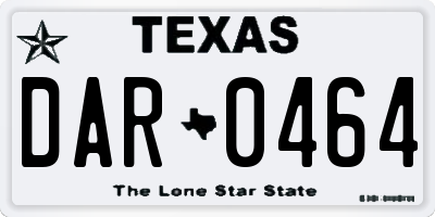 TX license plate DAR0464