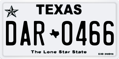 TX license plate DAR0466