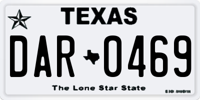 TX license plate DAR0469