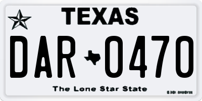 TX license plate DAR0470