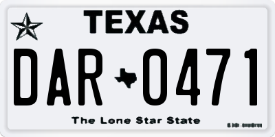 TX license plate DAR0471