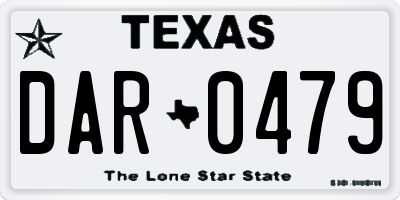 TX license plate DAR0479