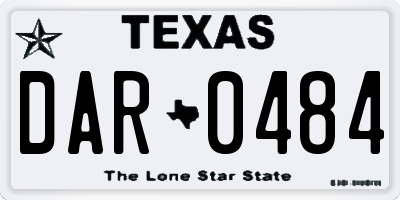 TX license plate DAR0484