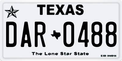 TX license plate DAR0488
