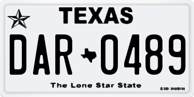 TX license plate DAR0489