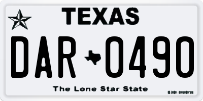 TX license plate DAR0490