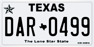 TX license plate DAR0499