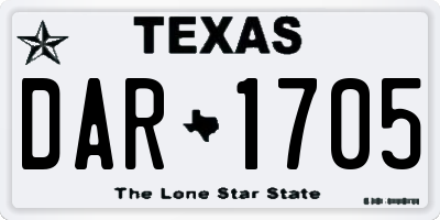 TX license plate DAR1705