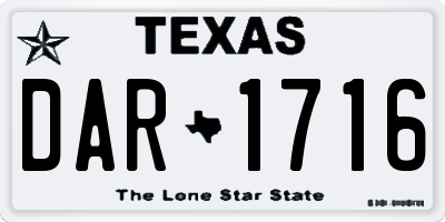 TX license plate DAR1716