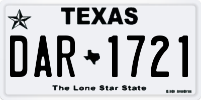 TX license plate DAR1721