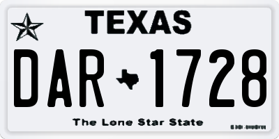 TX license plate DAR1728