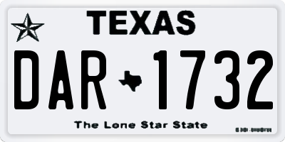 TX license plate DAR1732