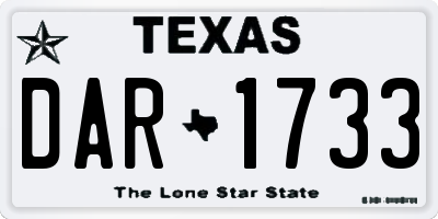 TX license plate DAR1733