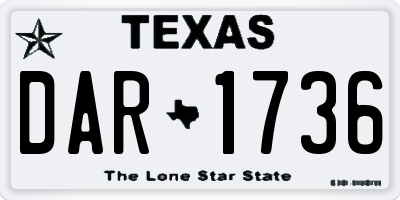 TX license plate DAR1736