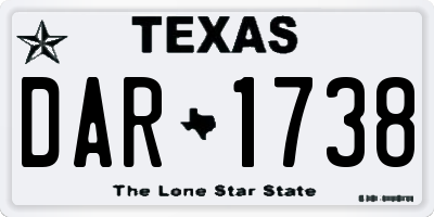 TX license plate DAR1738