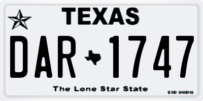 TX license plate DAR1747