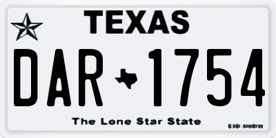 TX license plate DAR1754