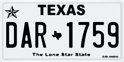 TX license plate DAR1759