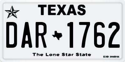 TX license plate DAR1762