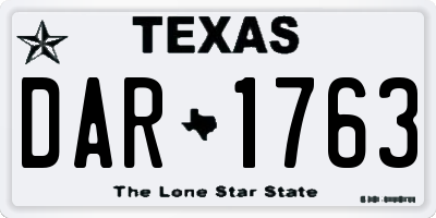 TX license plate DAR1763