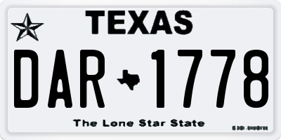 TX license plate DAR1778