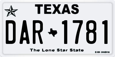 TX license plate DAR1781