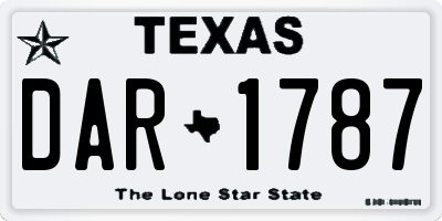 TX license plate DAR1787
