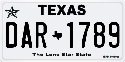 TX license plate DAR1789