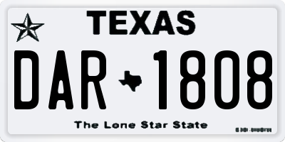 TX license plate DAR1808