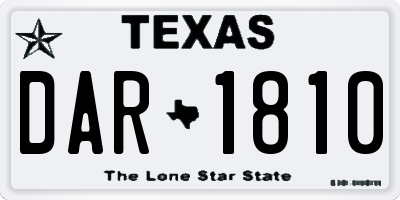 TX license plate DAR1810