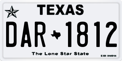 TX license plate DAR1812