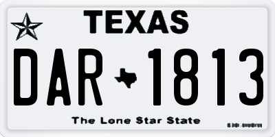 TX license plate DAR1813