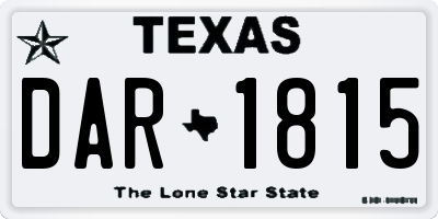 TX license plate DAR1815