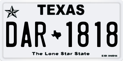 TX license plate DAR1818