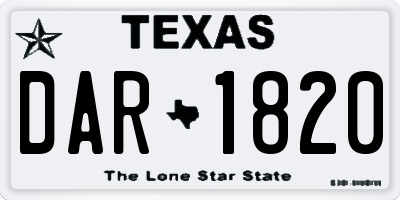 TX license plate DAR1820