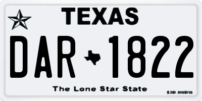 TX license plate DAR1822