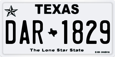 TX license plate DAR1829