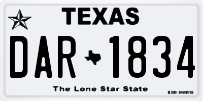 TX license plate DAR1834