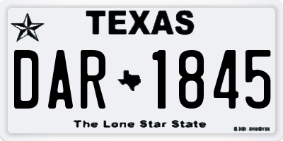 TX license plate DAR1845