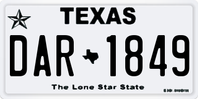 TX license plate DAR1849