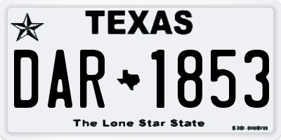 TX license plate DAR1853