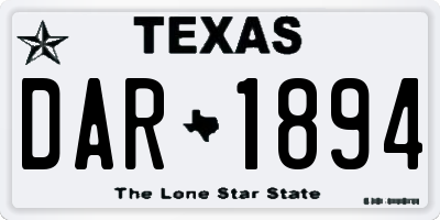 TX license plate DAR1894