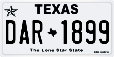 TX license plate DAR1899
